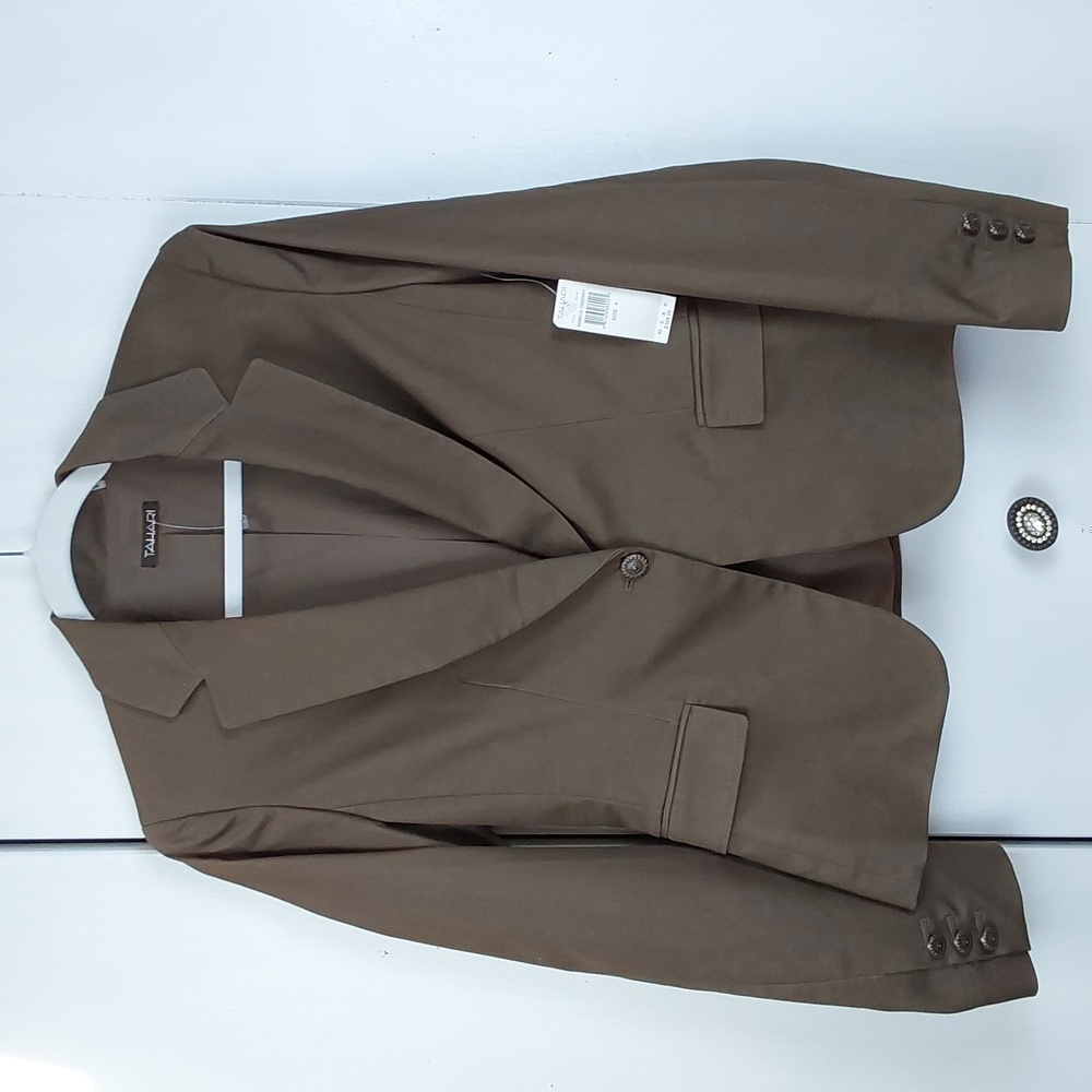 Tahari| Chestnut Brown Womens Sports Coat Blazer Neutral Luxe Careerwear Sz.6